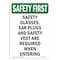 Signmission OSHA Sign, Glasses Ear Plugs And, 14in X 10in Rigid Plastic, 10" W, 14" H, Portrait OS-SF-P-1014-V-11339 - alternate 1